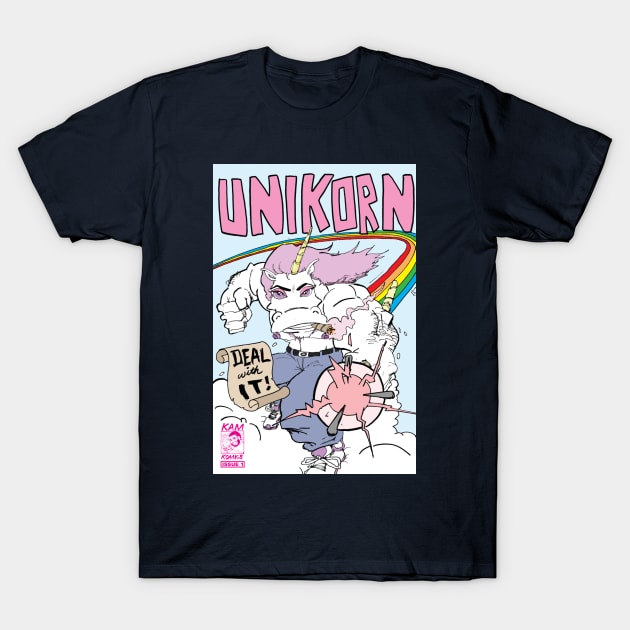 Kam Komcis: Unikorn #1 cover T-Shirt by Kam Komics 